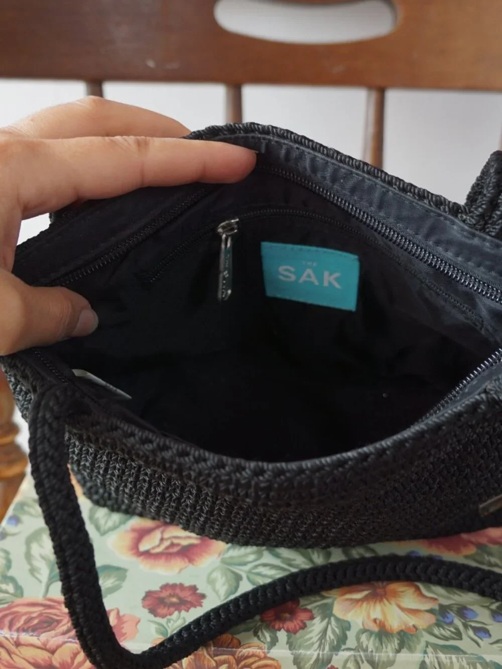 The Sak Black Mini Shoulder Bag – Crochet